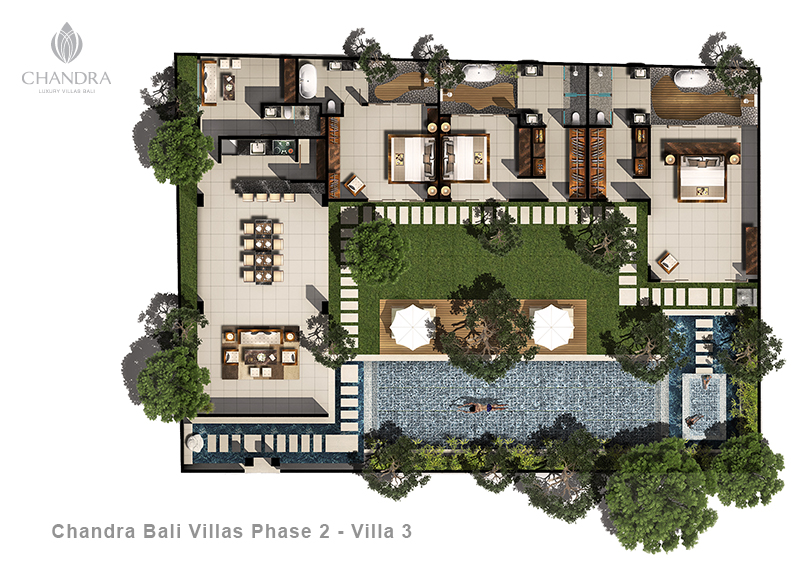 15. 3 Bed Pool Villa Floor Plan Chandra Bali Villas