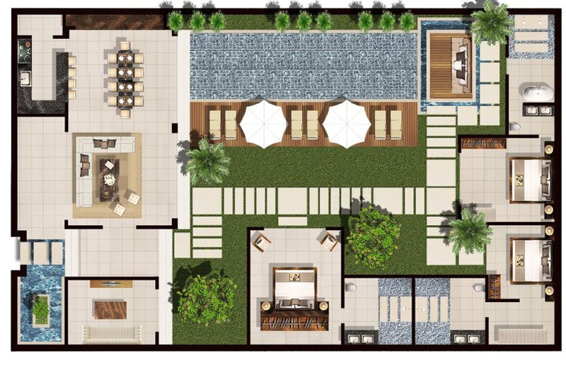 3 bedroom premium villa floor plan 