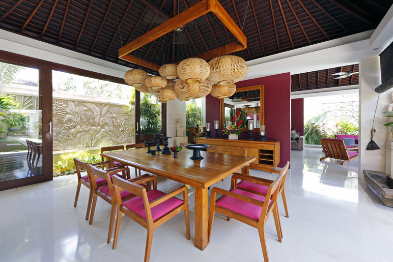 seminyak bali villa dining room